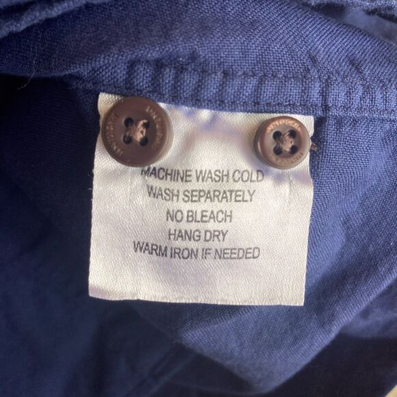 UNTUCKit St Chamant Shirt Mens L Button Up Navy Cotton Long Sleeve - Picture 6 of 8